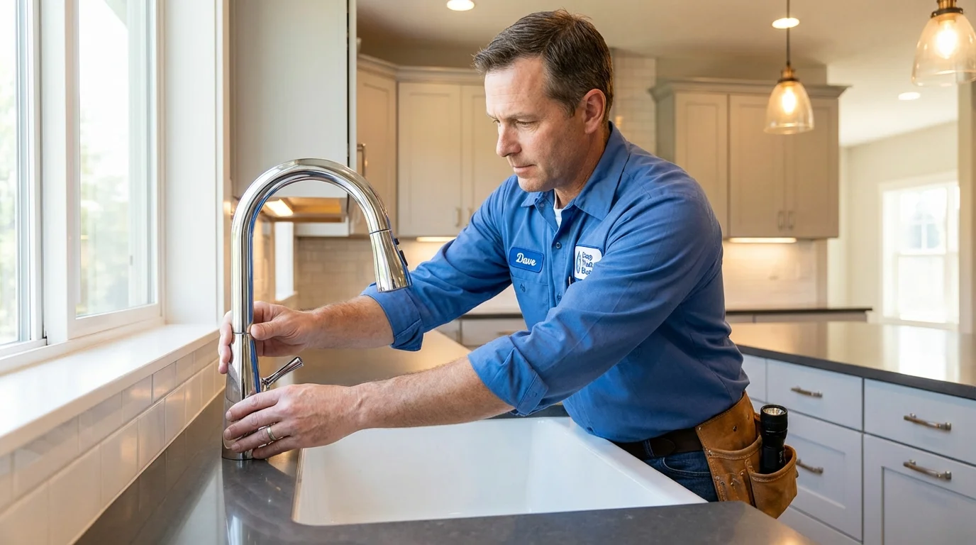 Kitchen faucet installation by Johns Plumbing LLC in Orrington